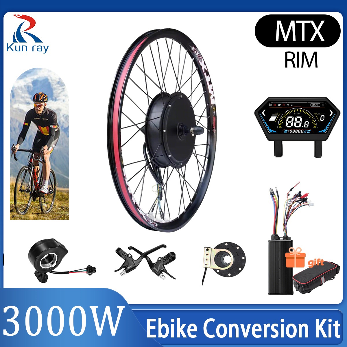 Cycling Gear Display - MTX39 72V 3000W E Bike Conversion