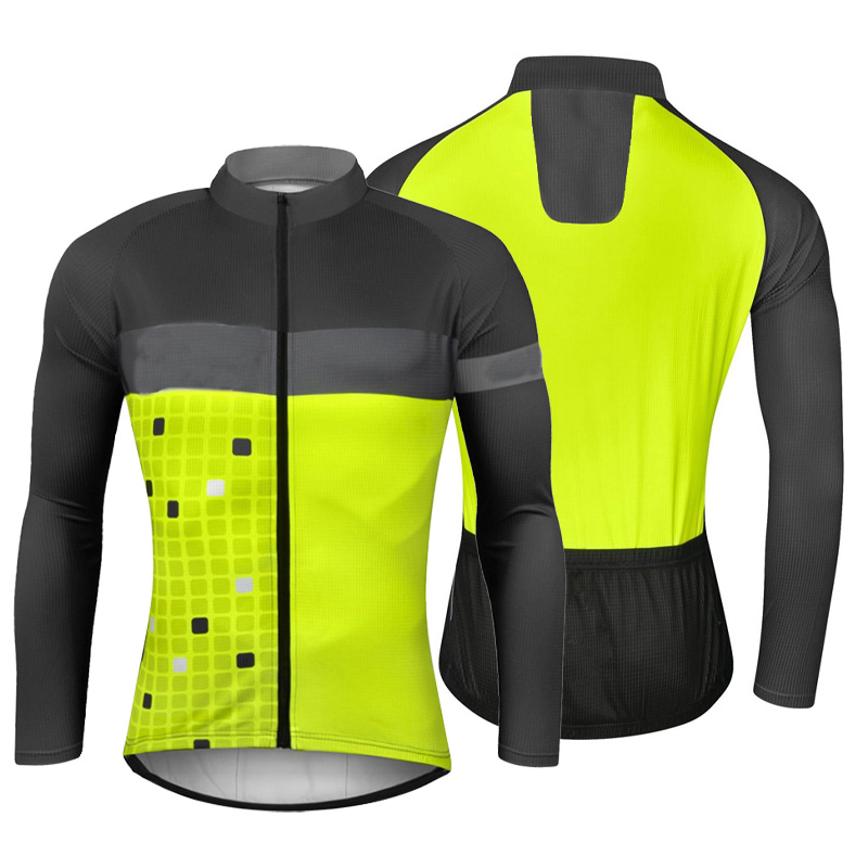 Cycling Gear Lycra - Pro cycling Jacket, Green Long Sleeve