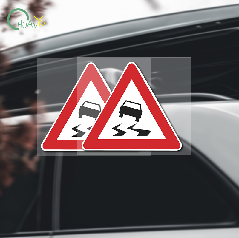 Cycling Gear Outlet - Traffic warning sticker, slippery road safety