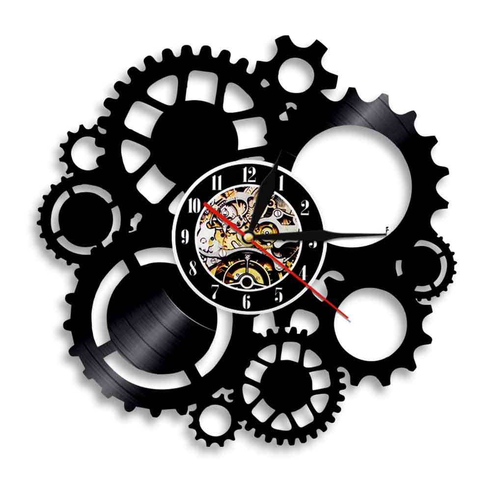 Cycling Gear Gifts - Steampunk Vinyl Record Wall Clock Victorian