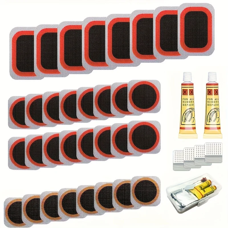 Bike Tube Repair Kit - 32pcs Bike Tire Repair Kit -