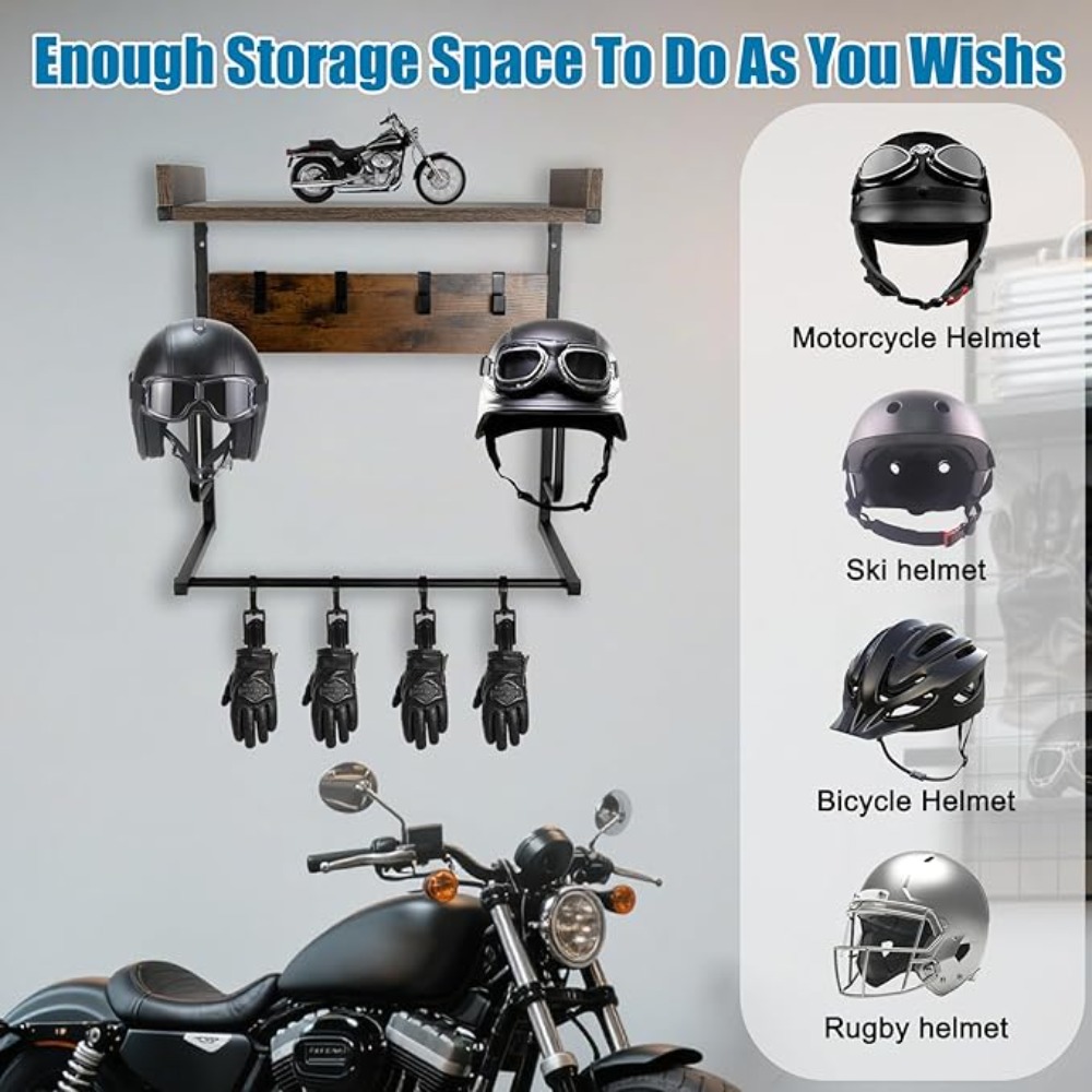 Motorcycle Helmet Holder with  – Cycling Gear Wall Hanger recenzja i cena