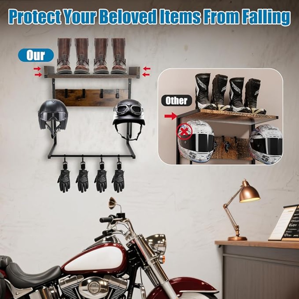 Motorcycle Helmet Holder with  – Cycling Gear Wall Hanger recenzja i cena
