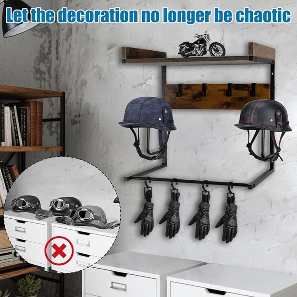 Motorcycle Helmet Holder with  – Cycling Gear Wall Hanger recenzja i cena
