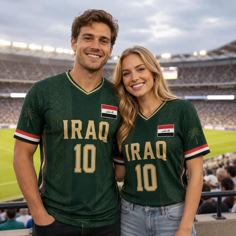 Iraqi football fan jerseys V-n – Cycling Gear Gifts recenzja i cena