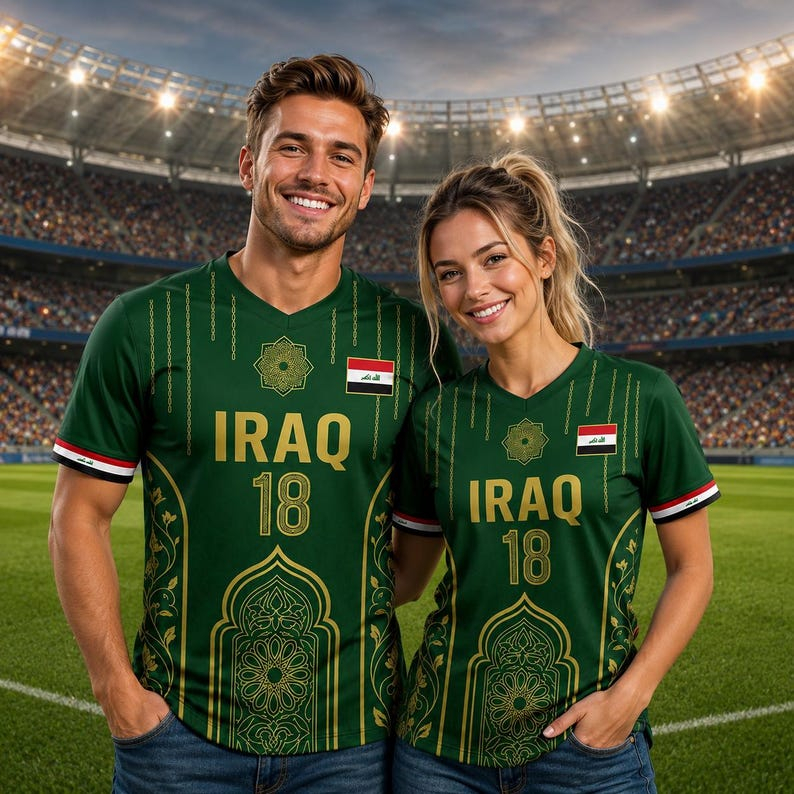 Iraqi football fan jerseys V-n – Cycling Gear Gifts recenzja i cena