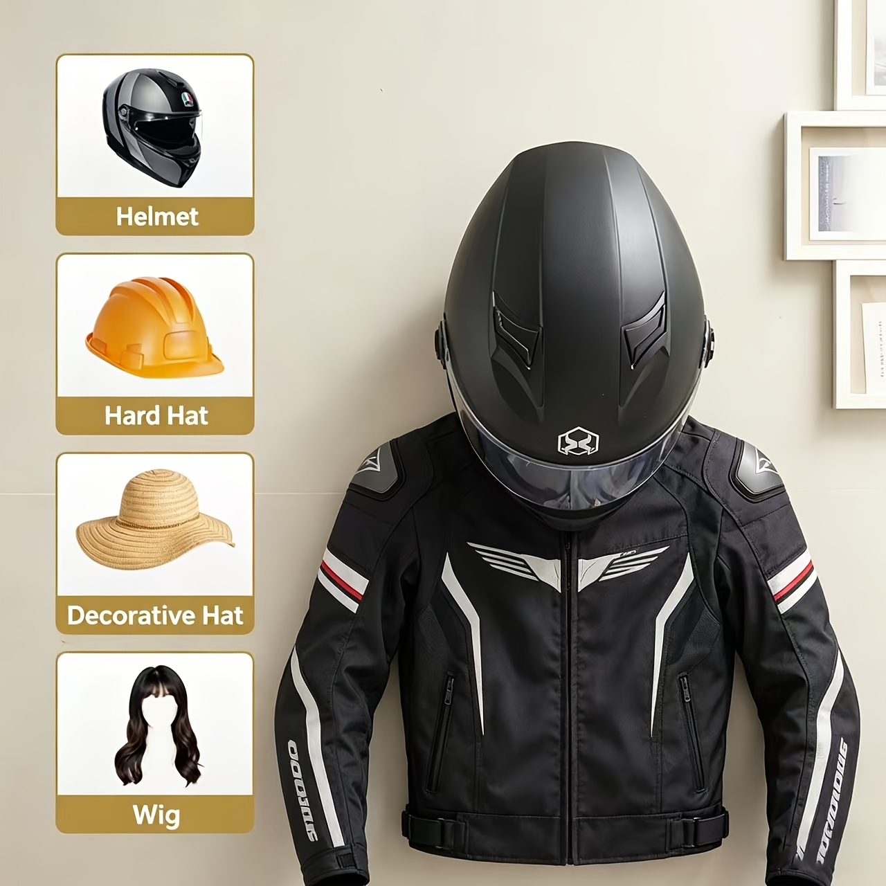 Motorcycle Helmet Holder Solid – Cycling Gear Wall Hanger recenzja i cena