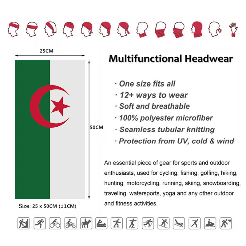 Algeria Flag Printed Bandana H – Cycling Gears recenzja i cena