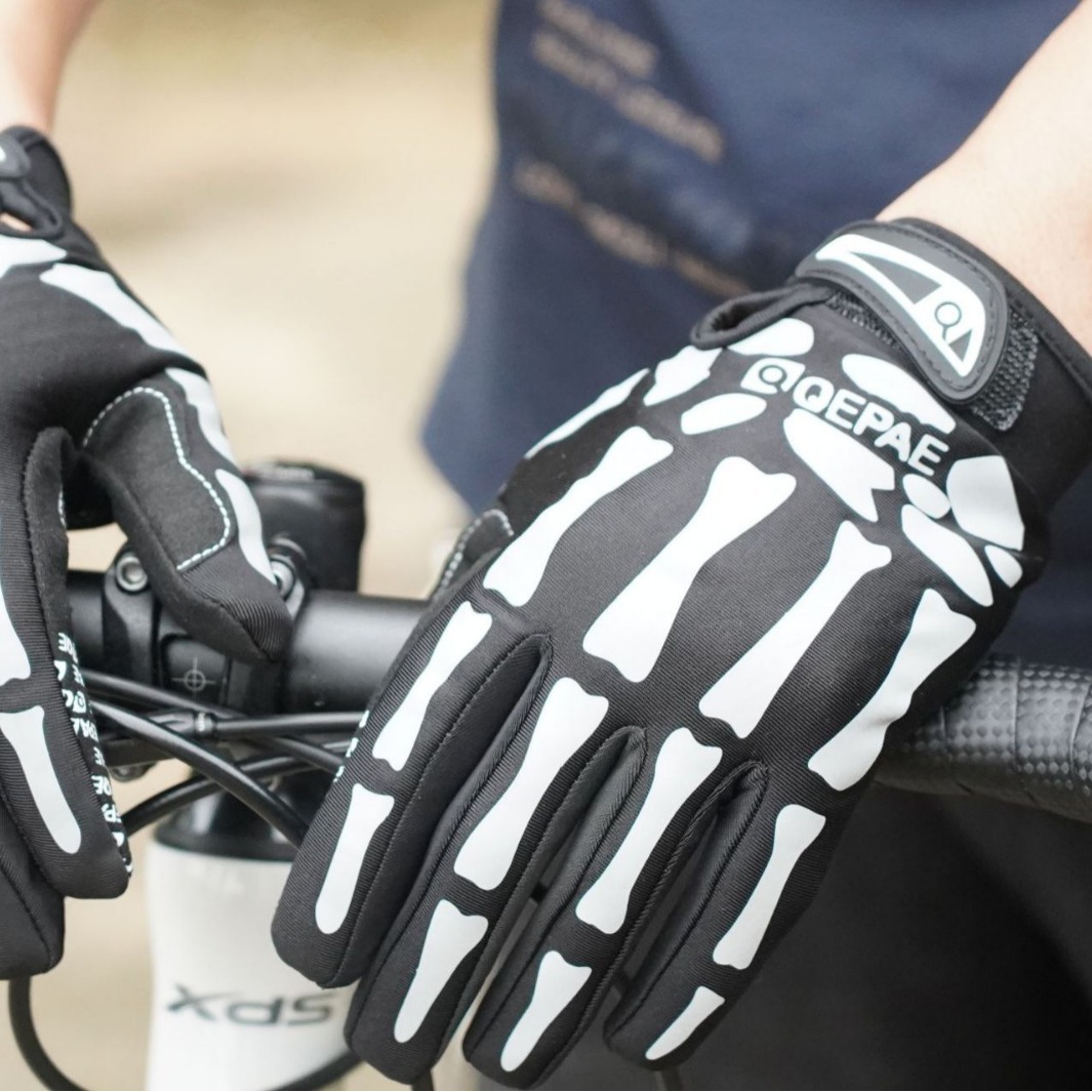 1Pair Skeleton Bike Gloves Ful – Cycling Gear Gifts recenzja i cena
