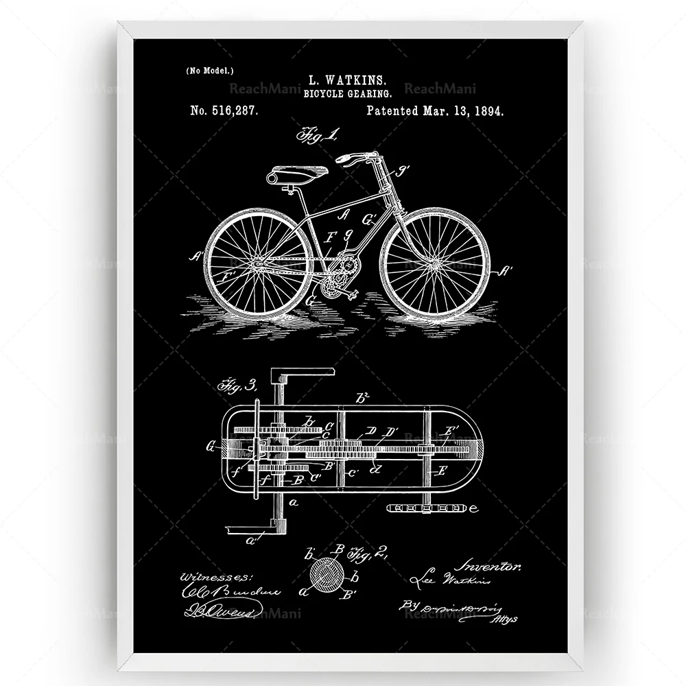 Bicycle Gears 1894 Patent Prin – Cycling Gear Gifts recenzja i cena